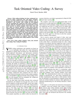 Task Oriented Video Coding: A Survey
