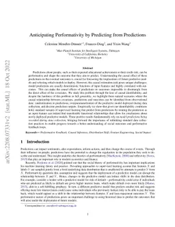 Anticipating Performativity by Predicting from Predictions