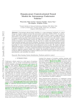 Domain-aware Control-oriented Neural Models for Autonomous Underwater
  Vehicles