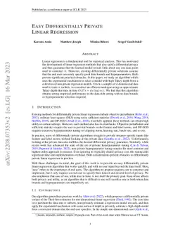 Easy Differentially Private Linear Regression