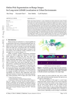 Online Pole Segmentation on Range Images for Long-term LiDAR
  Localization in Urban Environments