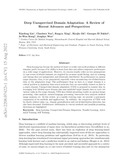 Deep Unsupervised Domain Adaptation: A Review of Recent Advances and
  Perspectives