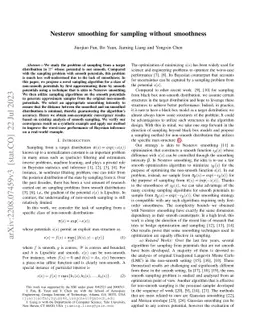 Nesterov smoothing for sampling without smoothness