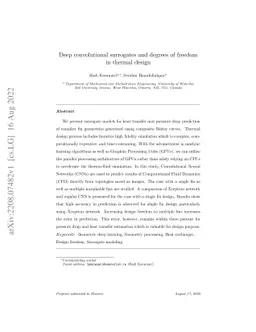 Deep convolutional surrogates and degrees of freedom in thermal design