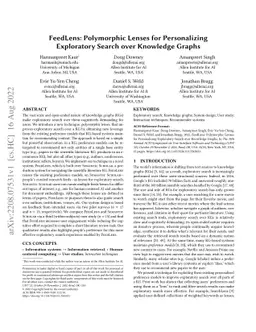 FeedLens: Polymorphic Lenses for Personalizing Exploratory Search over
  Knowledge Graphs