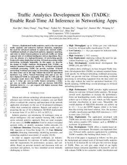 Traffic Analytics Development Kits (TADK): Enable Real-Time AI Inference
  in Networking Apps
