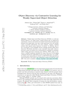 Object Discovery via Contrastive Learning for Weakly Supervised Object
  Detection