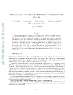 Deletion Robust Non-Monotone Submodular Maximization over Matroids
