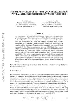Neural Networks for Extreme Quantile Regression with an Application to
  Forecasting of Flood Risk
