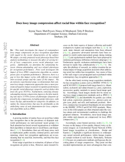 Does lossy image compression affect racial bias within face recognition?