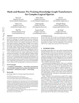 Mask and Reason: Pre-Training Knowledge Graph Transformers for Complex
  Logical Queries