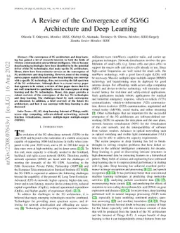 A Review of the Convergence of 5G/6G Architecture and Deep Learning