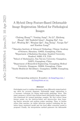 A Hybrid Deep Feature-Based Deformable Image Registration Method for
  Pathology Images