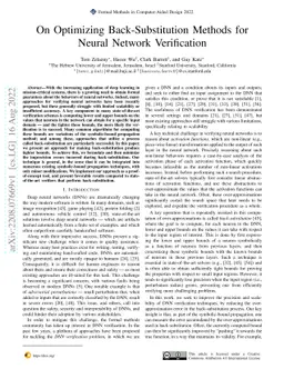 On Optimizing Back-Substitution Methods for Neural Network Verification