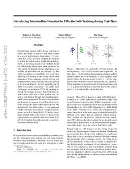 Introducing Intermediate Domains for Effective Self-Training during
  Test-Time