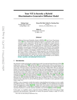 Your ViT is Secretly a Hybrid Discriminative-Generative Diffusion Model