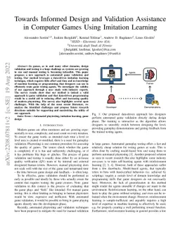 Towards Informed Design and Validation Assistance in Computer Games
  Using Imitation Learning