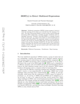 BERT(s) to Detect Multiword Expressions