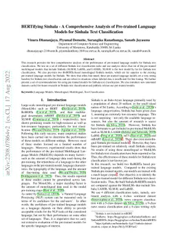 BERTifying Sinhala -- A Comprehensive Analysis of Pre-trained Language
  Models for Sinhala Text Classification