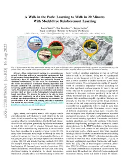 A Walk in the Park: Learning to Walk in 20 Minutes With Model-Free
  Reinforcement Learning