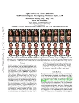 StyleFaceV: Face Video Generation via Decomposing and Recomposing
  Pretrained StyleGAN3