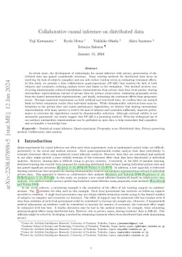 Collaborative causal inference on distributed data