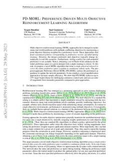 PD-MORL: Preference-Driven Multi-Objective Reinforcement Learning
  Algorithm