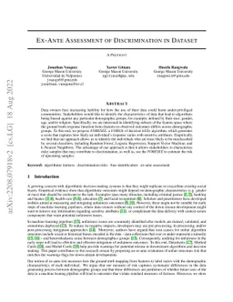 Ex-Ante Assessment of Discrimination in Dataset