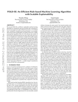 FOLD-SE: An Efficient Rule-based Machine Learning Algorithm with
  Scalable Explainability