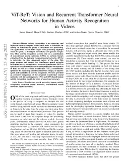ViT-ReT: Vision and Recurrent Transformer Neural Networks for Human
  Activity Recognition in Videos