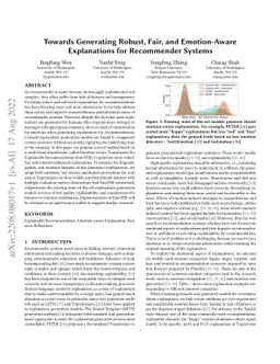 Towards Generating Robust, Fair, and Emotion-Aware Explanations for
  Recommender Systems