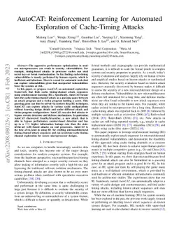 AutoCAT: Reinforcement Learning for Automated Exploration of
  Cache-Timing Attacks