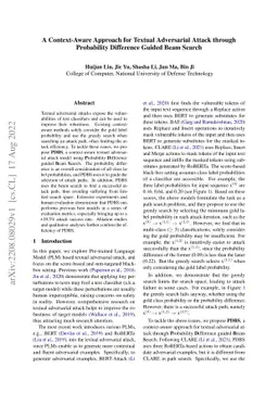 A Context-Aware Approach for Textual Adversarial Attack through
  Probability Difference Guided Beam Search