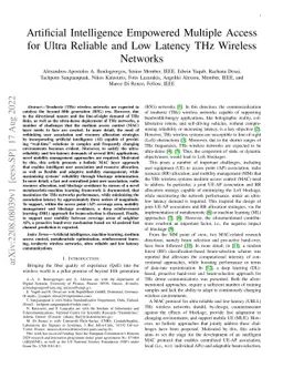 Artificial Intelligence Empowered Multiple Access for Ultra Reliable and
  Low Latency THz Wireless Networks
