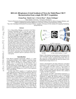 REGAS: REspiratory-GAted Synthesis of Views for Multi-Phase CBCT
  Reconstruction from a single 3D CBCT Acquisition