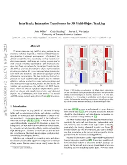 InterTrack: Interaction Transformer for 3D Multi-Object Tracking