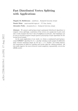 Fast Distributed Vertex Splitting with Applications