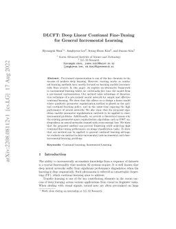 DLCFT: Deep Linear Continual Fine-Tuning for General Incremental
  Learning