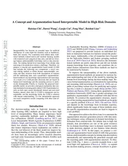 A Concept and Argumentation based Interpretable Model in High Risk
  Domains