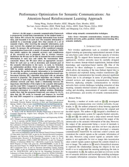 Performance Optimization for Semantic Communications: An Attention-based
  Reinforcement Learning Approach