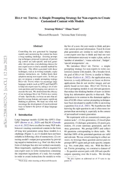 HELP ME THINK: A Simple Prompting Strategy for Non-experts to Create
  Customized Content with Models