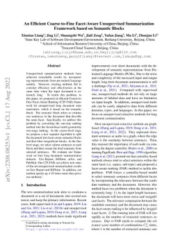An Efficient Coarse-to-Fine Facet-Aware Unsupervised Summarization
  Framework based on Semantic Blocks