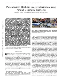 ParaColorizer: Realistic Image Colorization using Parallel Generative
  Networks