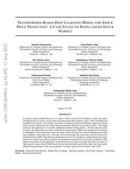 Transformer-Based Deep Learning Model for Stock Price Prediction: A Case
  Study on Bangladesh Stock Market