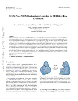 SO(3)-Pose: SO(3)-Equivariance Learning for 6D Object Pose Estimation