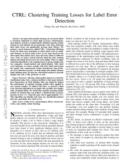 CTRL: Clustering Training Losses for Label Error Detection