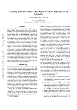 Analyzing Robustness of End-to-End Neural Models for Automatic Speech
  Recognition