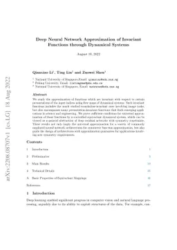 Deep Neural Network Approximation of Invariant Functions through
  Dynamical Systems
