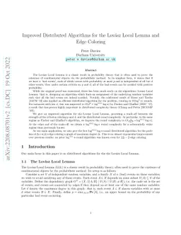 Improved Distributed Algorithms for the Lovász Local Lemma and Edge
  Coloring