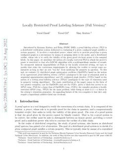 Locally Restricted Proof Labeling Schemes (Full Version)